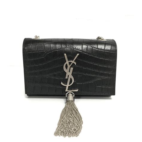 ysl black matte bag|YSL black bag with tassel.